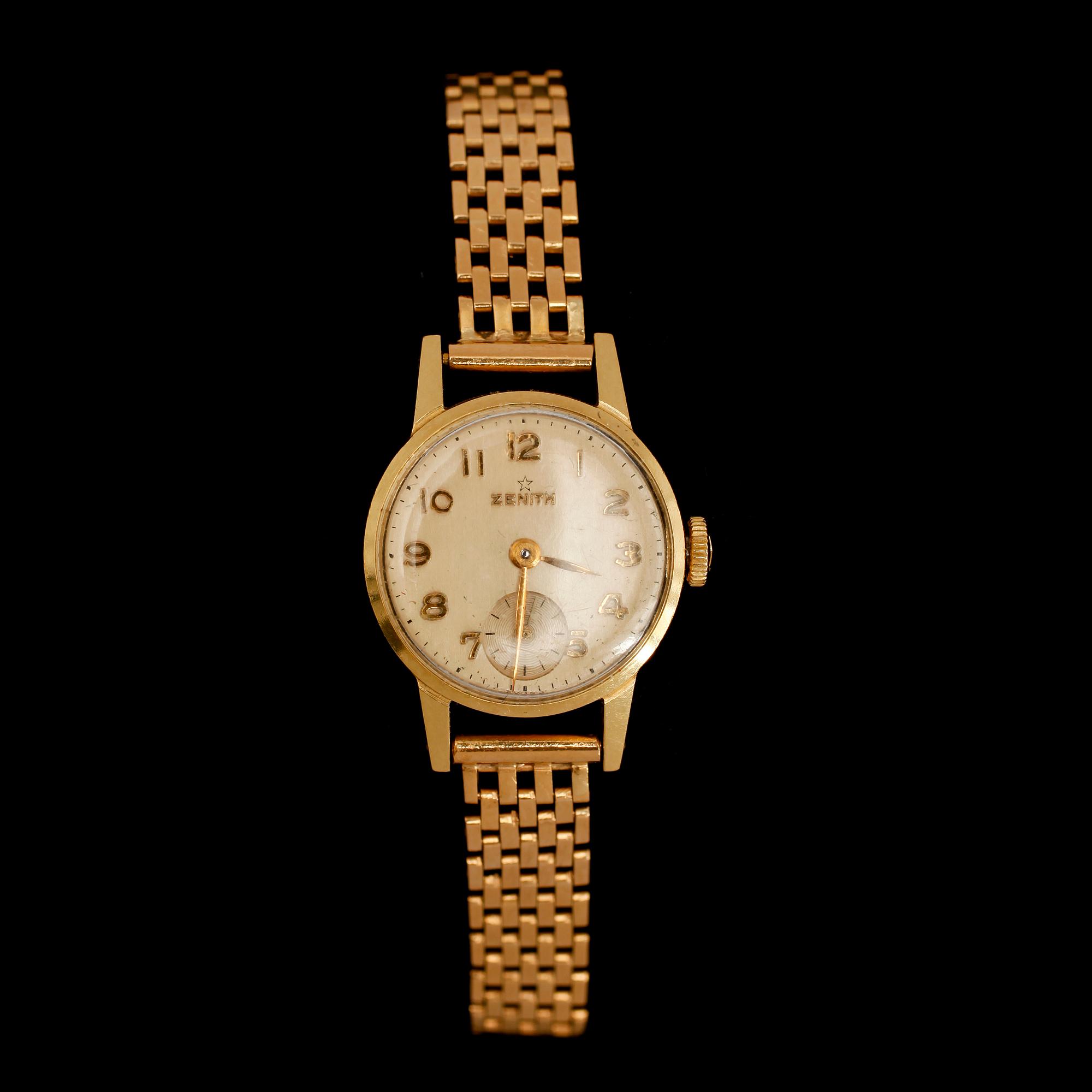ARMBANDSUR, 18 k guld, Zenith, 1953. Vikt med urverk ca 25 g.