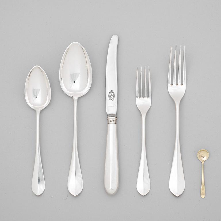 A Swedish 19th century silver 94 piece table-cutlery, mark of Gustaf Möllenborg, Stockholm 1896.