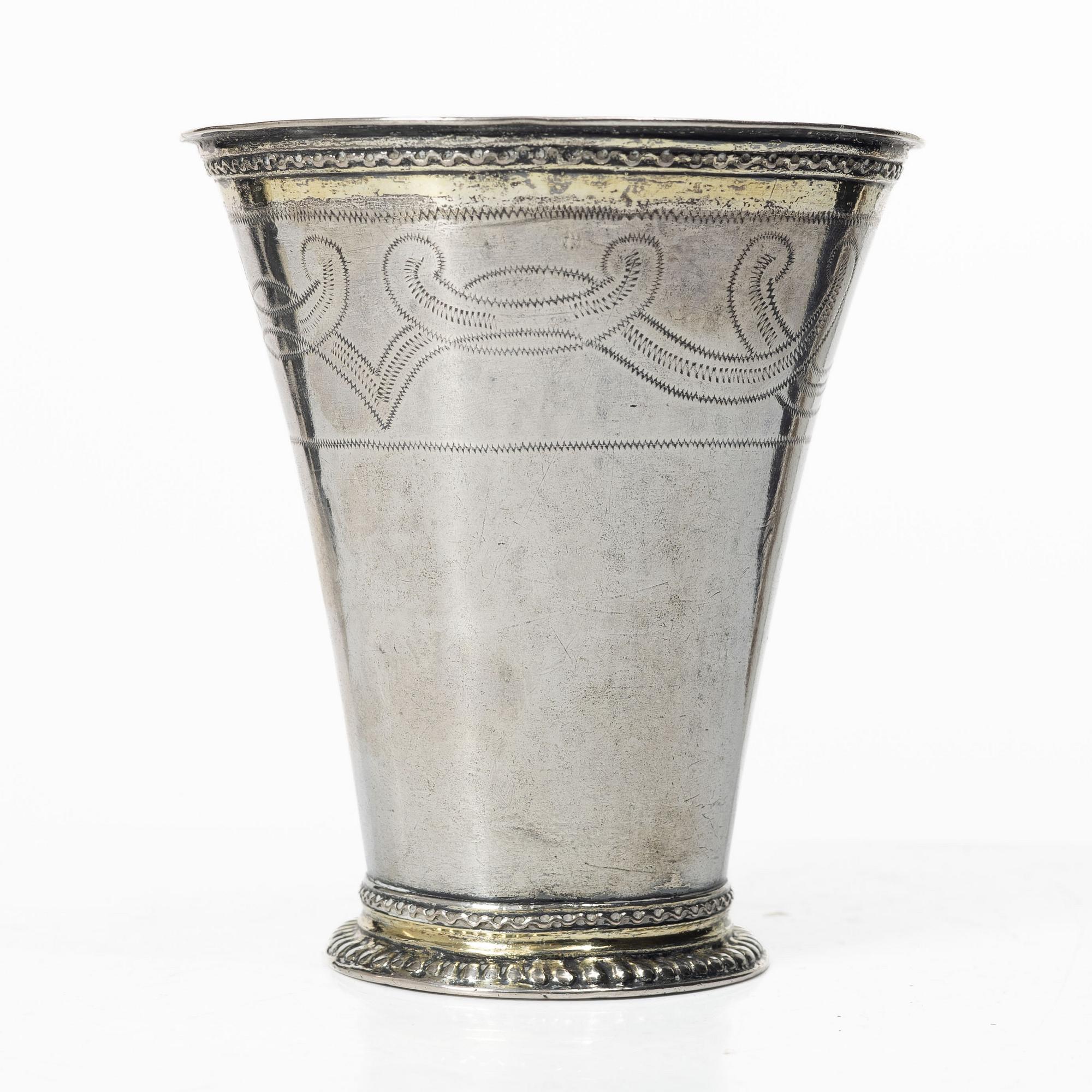 A Swedish silver beaker, mark of Jeremias Dahlén, Västerås (1722–1736–).