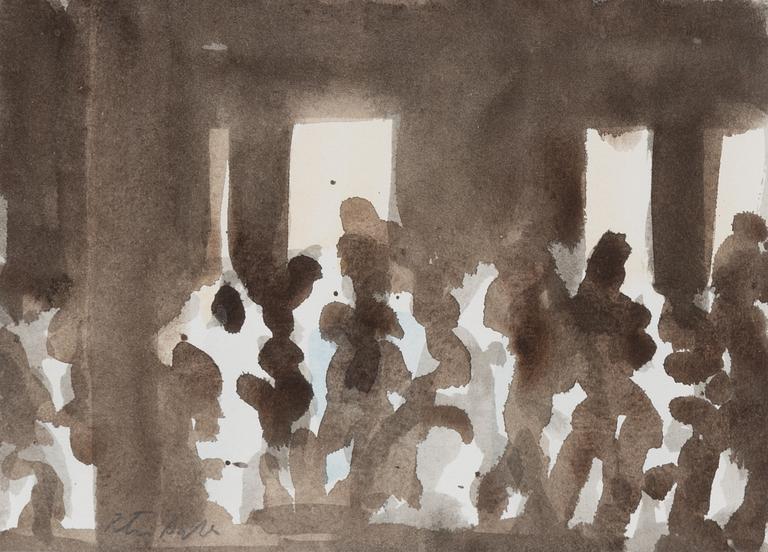 Peter Dahl, akvarell, signerad.