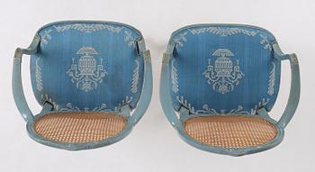 Carl Malmsten, a pair of Swedish Grace chairs, cabinetmaker Albin Johansson, Stockholm, for Villa Kvikkjokk, 1927.