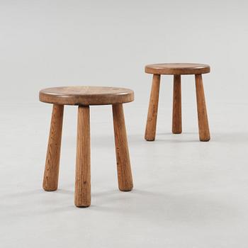A pair of Axel Einar Hjorth 'Utö' pine stools, Nordiska Kompaniet, 1930's.