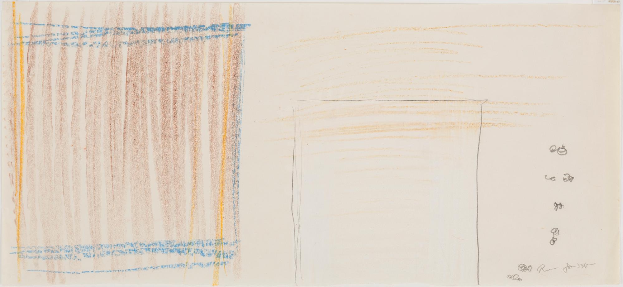 RUNE JANSSON, chalk drawing, signed.