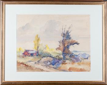 LAURI PARIKKA, akvarell, signerad.