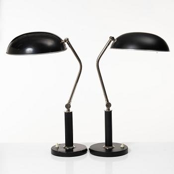 Erik Tidstrand, a pair of table lamps, model "29989", Nordiska Kompaniet, 1940s.