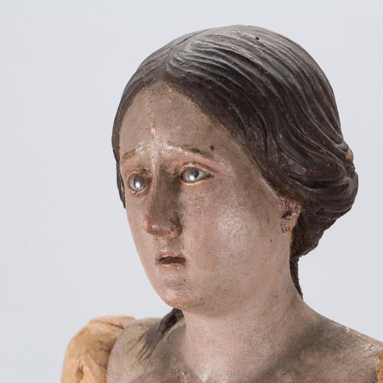 RELIGIÖSA FIGURER, 2 st, 1800-tal eller äldre.