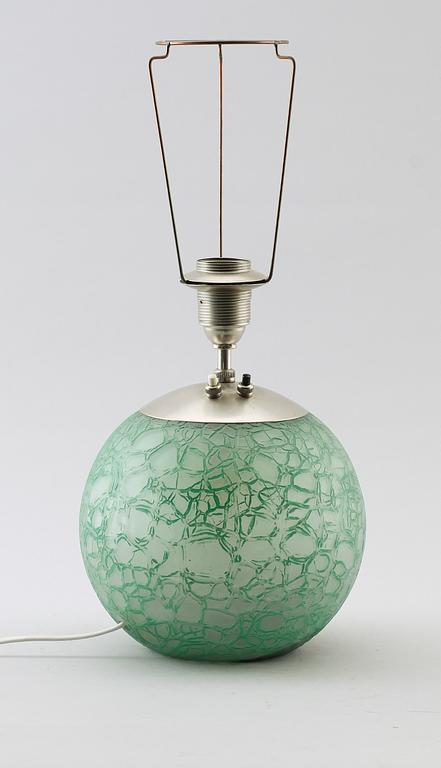 BORDSLAMPA, glas, 1900-talets mitt.