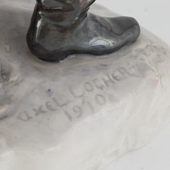Axel Locher, a model 1731 porcelain, figurine, Bing & Grøndahl, Denmark, 1915-1947.