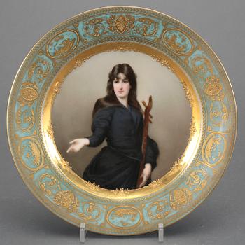 TALLRIK, porslin, Wien, sent 1800-tal.