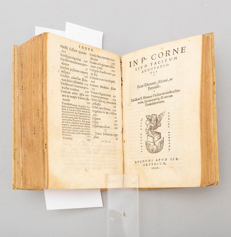 BOOK, Tacitus, with commentaries, three imprints 1541-42.