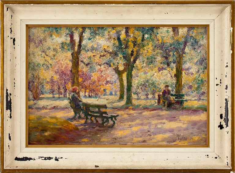 ORESTE PALTRINIERI, olja på uppklistrad duk. Sign.