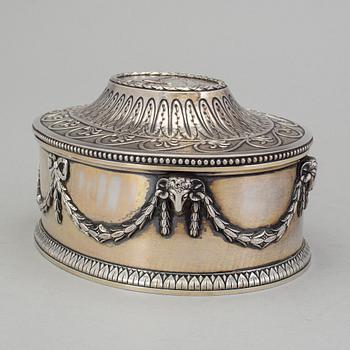 A Swedish 19th century parcel-gilt casket, marked CG Hallberg , Stockholm 1898.