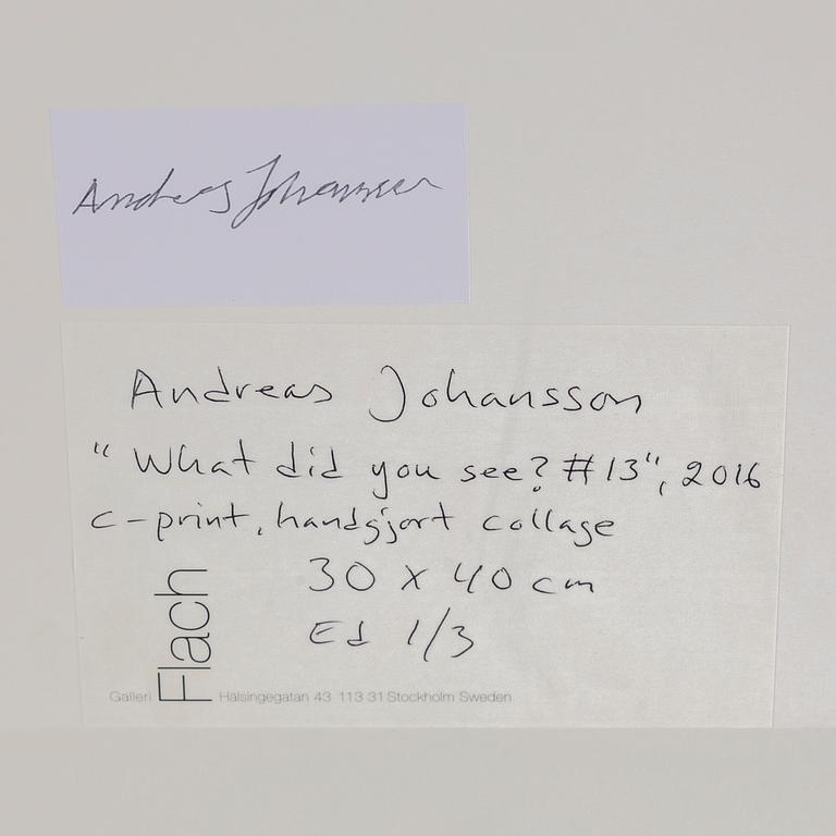 ANDREAS JOHANSSON, fotografi collage signed and numbered 1/3 on verso.