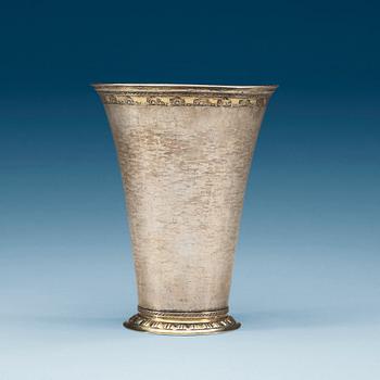 894. A Finnish 18th century parcel-gilt beaker, marks of Petter Törnqvist d.ä., Tavastehus 1762.