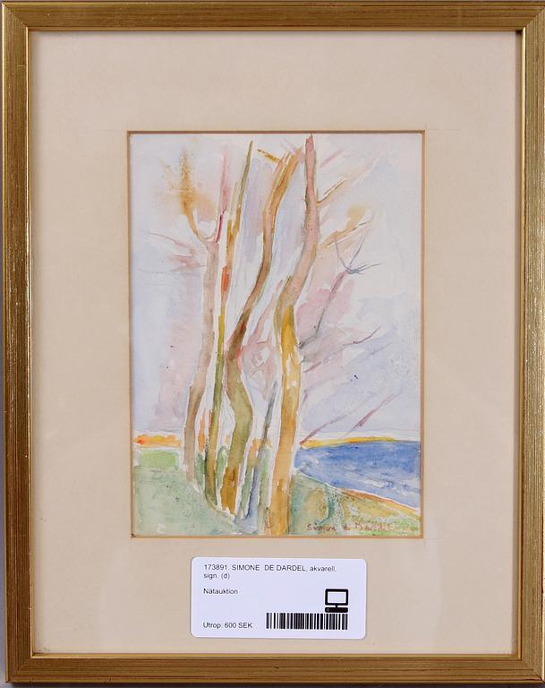 SIMONE  DE DARDEL, akvarell, sign.