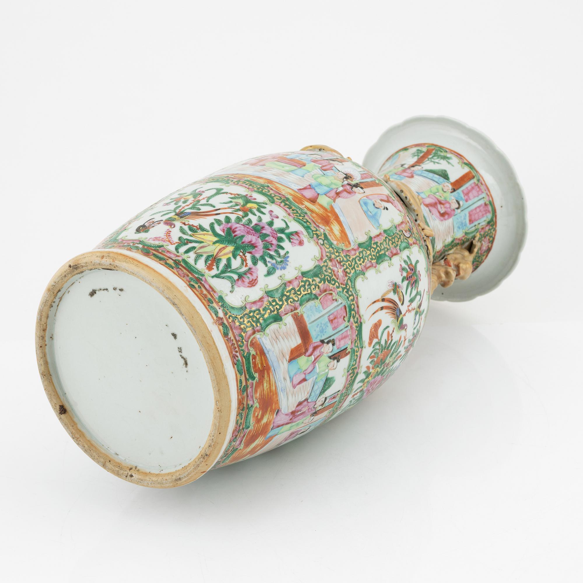 Vas, porslin, Kanton, Qingdynastin, 1800-tal.