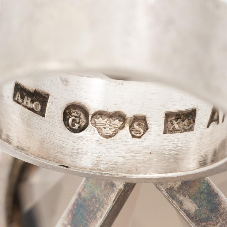 Anders Högberg, Ring, silver with faceted smoky quartz, Gothenburg 1972.