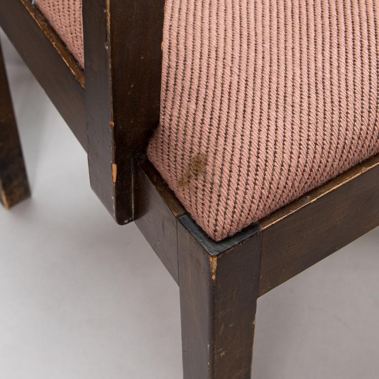 A set of six 1930's armchairs.