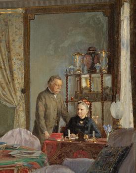 Johan Krouthén, "I salongen - Minna och Carl-Fredrik von Malmborg" (Von Malmborgska hemmet i Linköping).