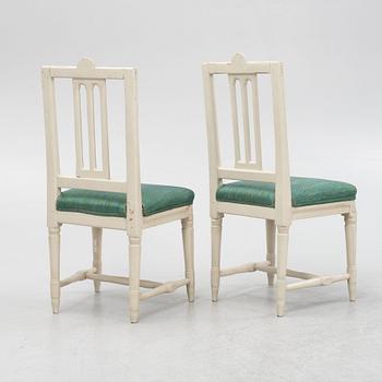 A set of seven Gustavian chairs, late 18th century. (A later copy follows the lot).