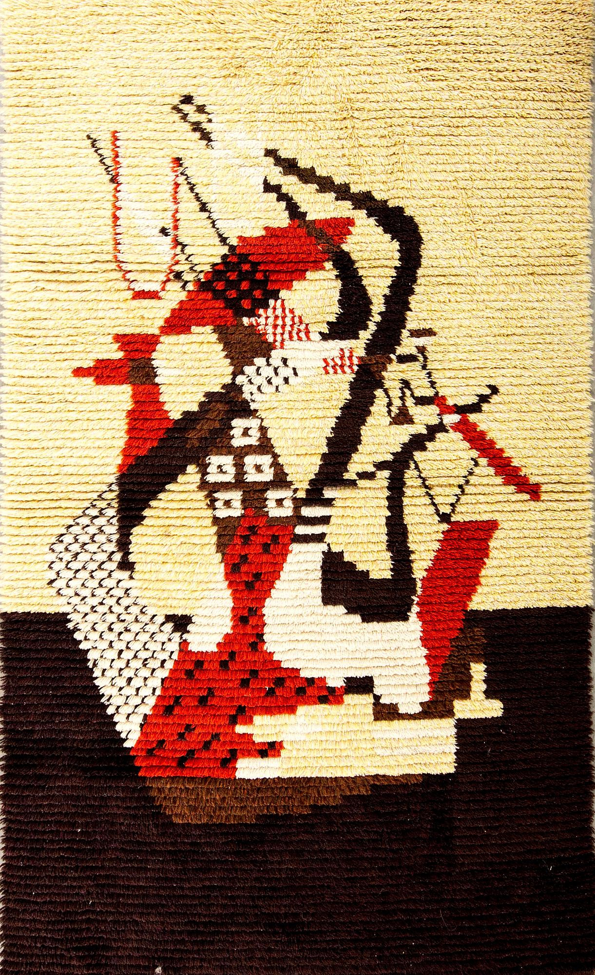 A Swedish long pile rug  1940/50's ca 164 x 99 cm.