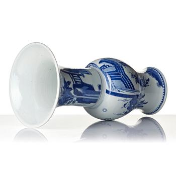 A large blue and white 'yenyen' vase, China, 20th century.