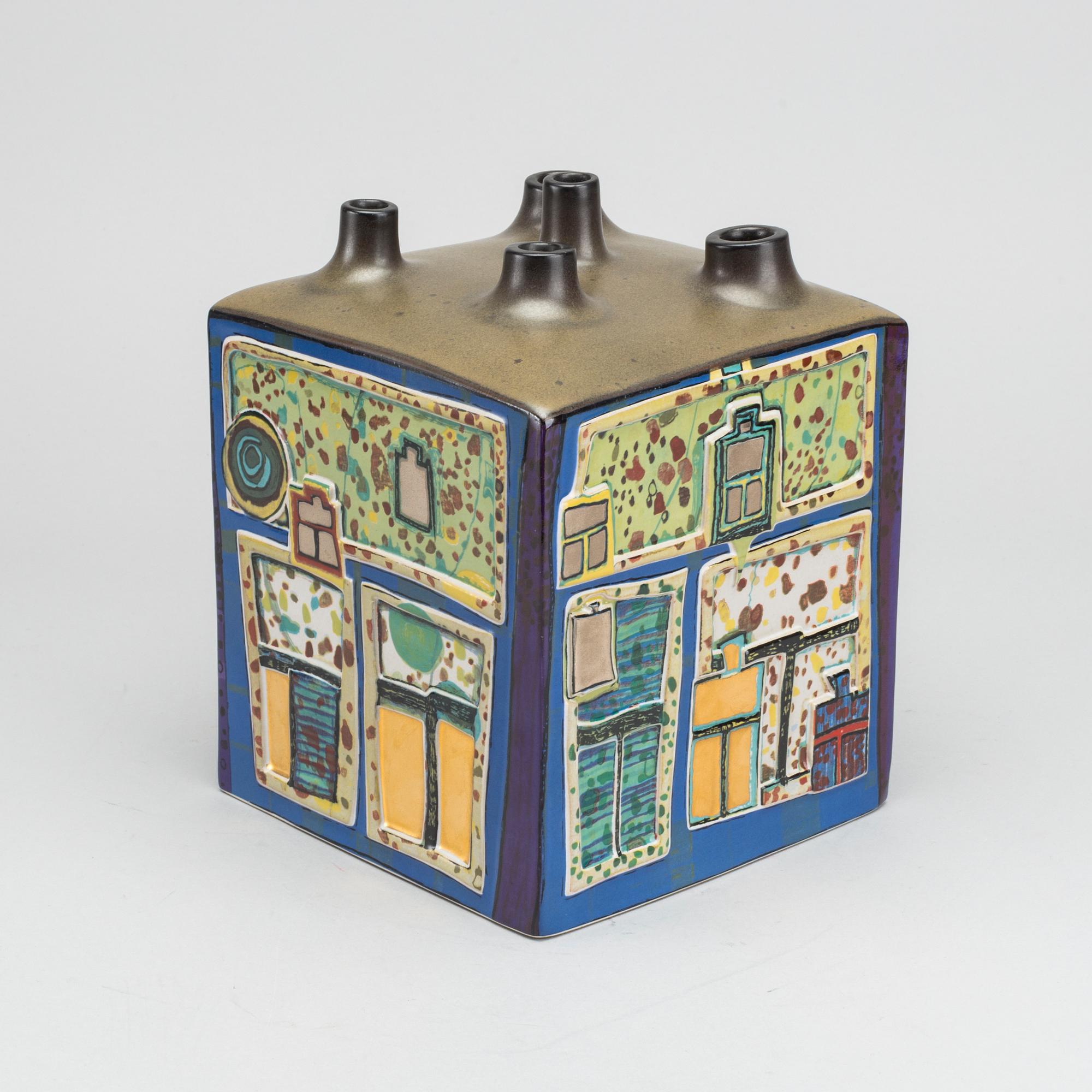 FRIEDENSREICH HUNDERTWASSER, a ceramic vase, "Blumenhaus", Rosenthal,