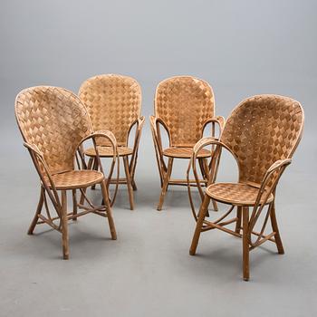 PROVENCE-STOLAR, 4 st, kastanjeträ, "Le Corbusier", Pascal Raffier Vannerie, Frankrike 1900-talets slut.