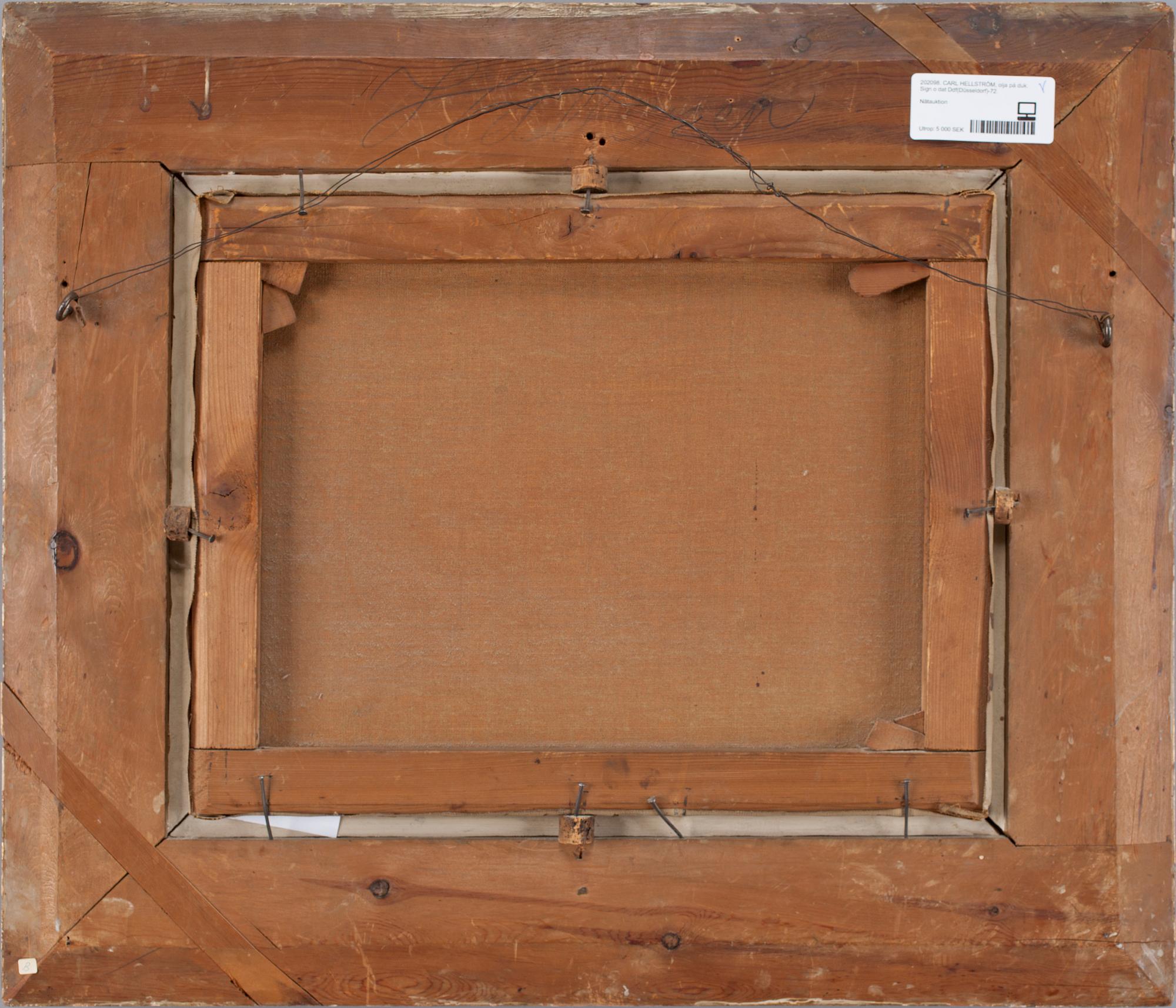 CARL HELLSTRÖM, olja på duk. Sign o dat Ddf(Düsseldorf)-72.