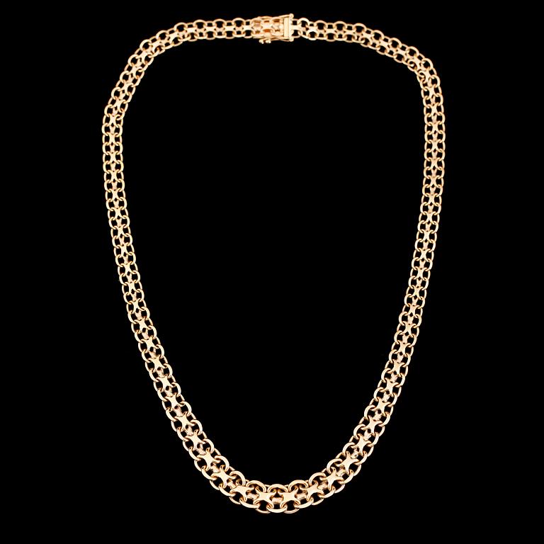 COLLIER, 18K guld, x-länk. Vikt ca 24 gram.