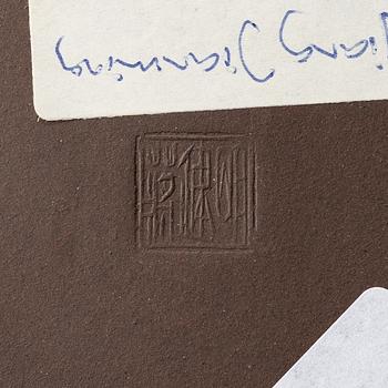 Two similar 'magnolia flower six-petal' yixing teapots, China, 1980s.