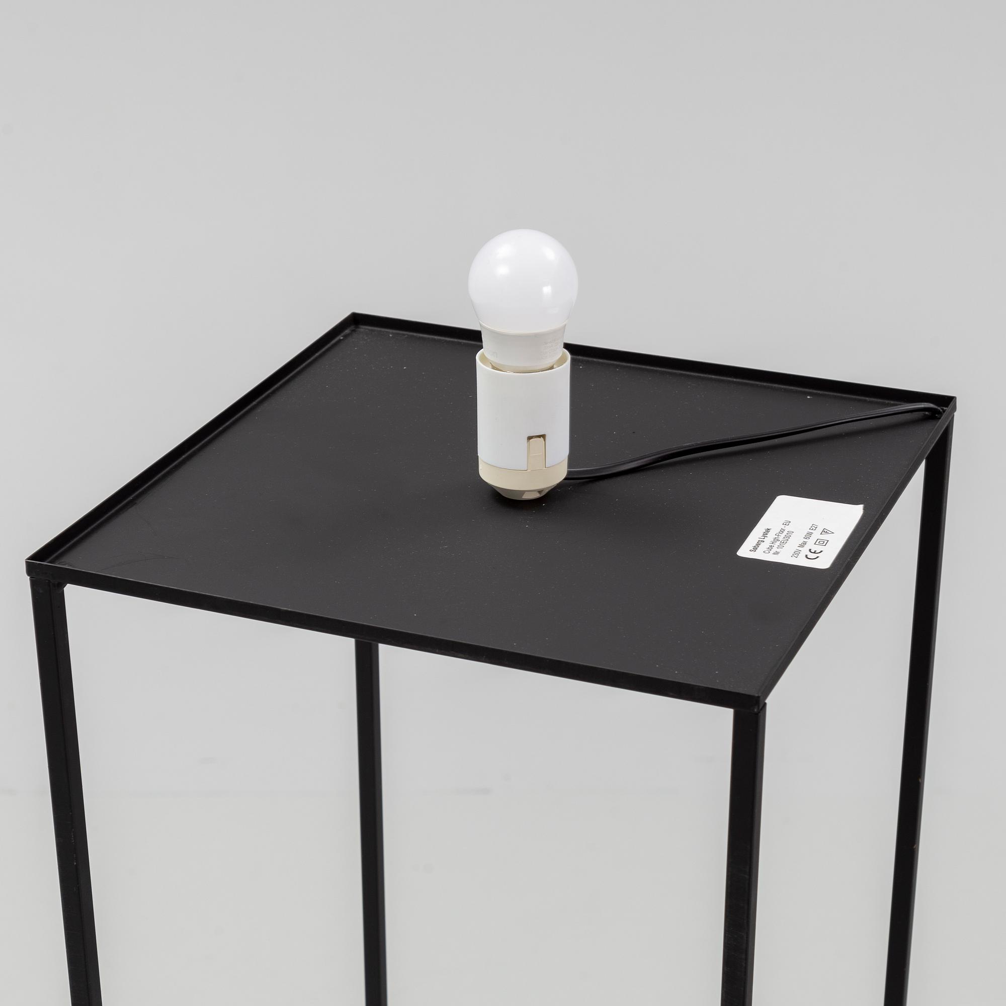 An acrylic and aluminum floor lamp, Søberg Lystek Denmark.