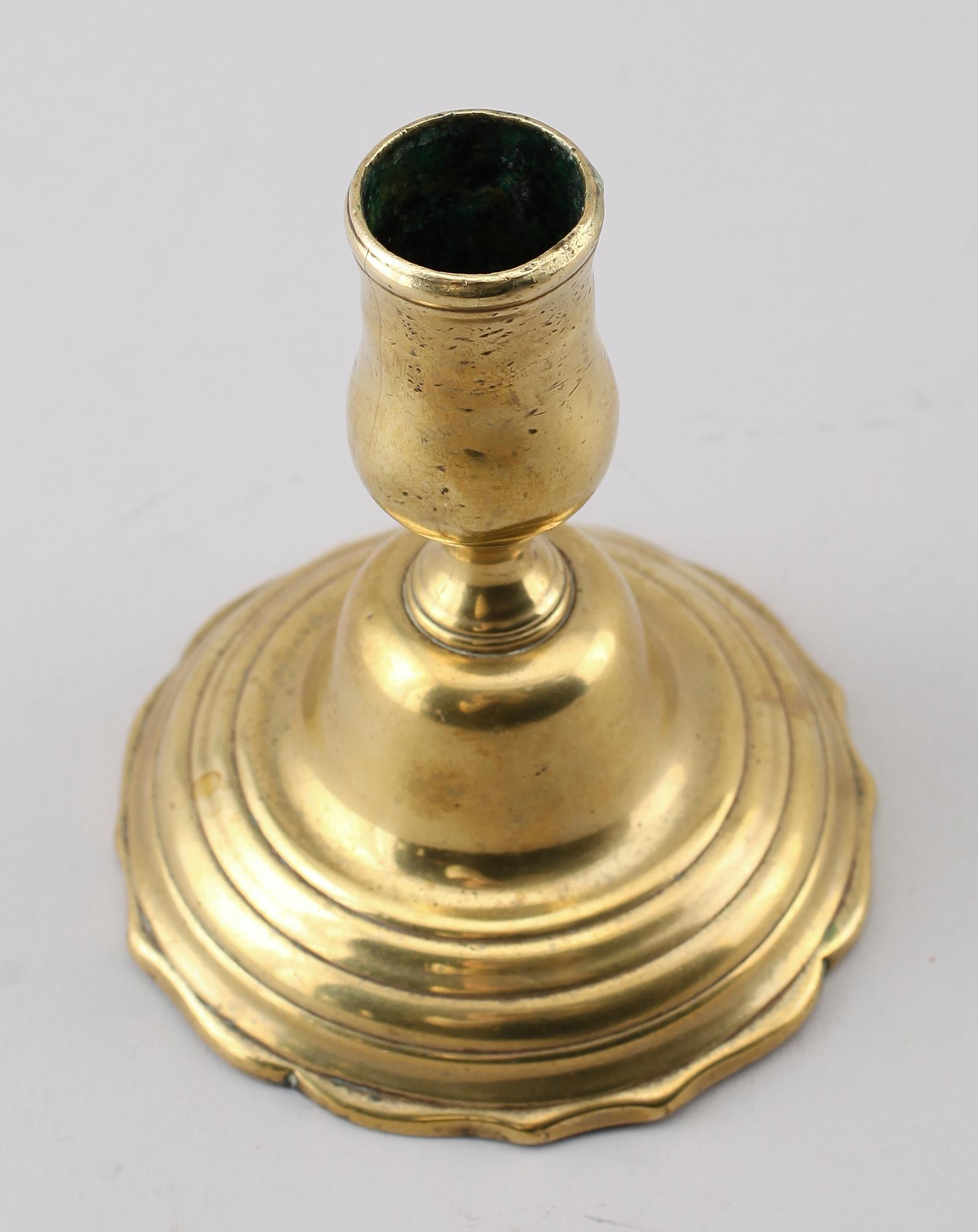 LJUSSTAKE, mässing, 1700-tal.