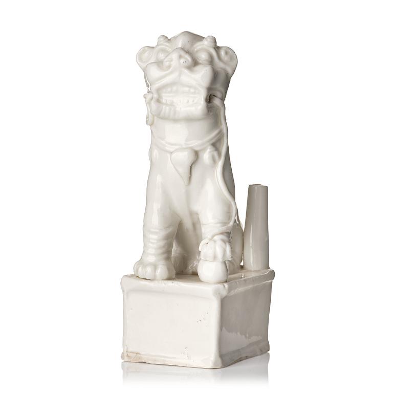 A Chinese blanc de chine joss stick holder, Qing dynasty, Kangxi (1662-1722).