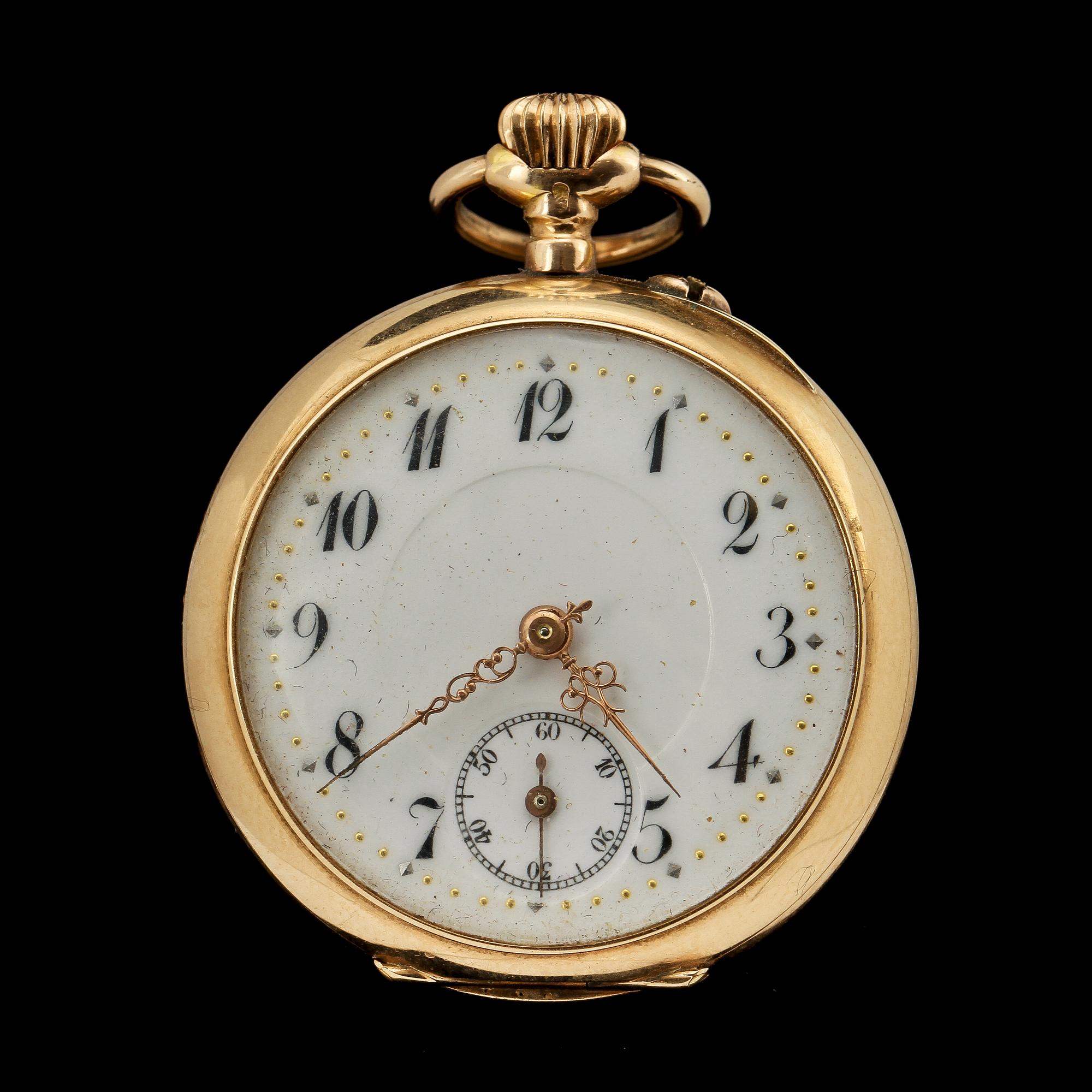FICKUR, 14k guld, 1900-tal. Vikt 23 g.