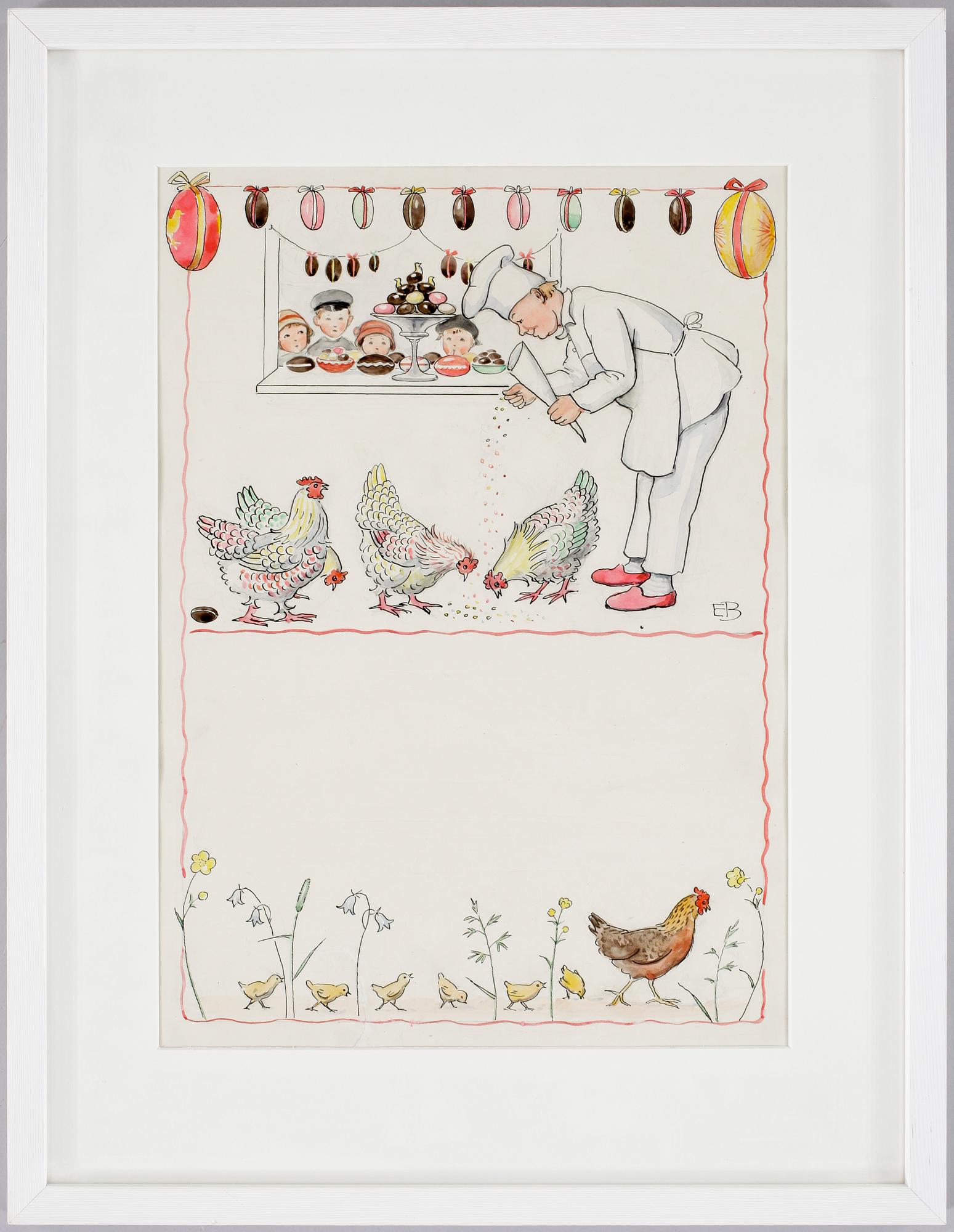 Elsa Beskow, "Bagare och höns" (The baker and hens).