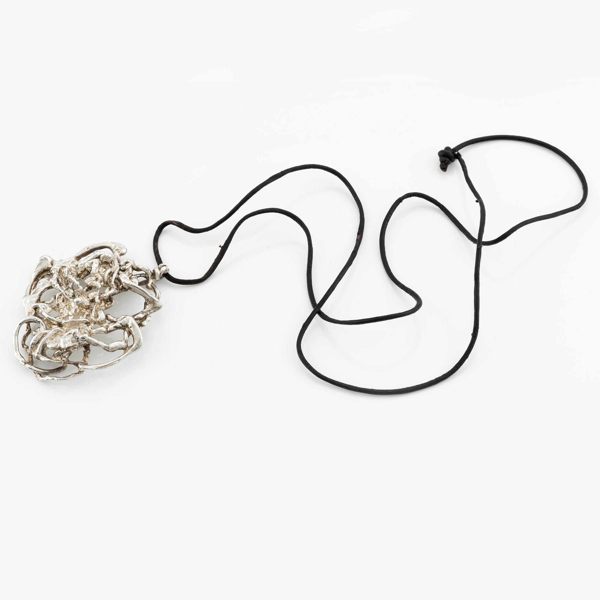 Peter von Post pendant and scarf holder, silver.