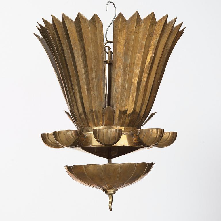 Lars Holmström, a Swedish Grace brass chandelier, Arvika.