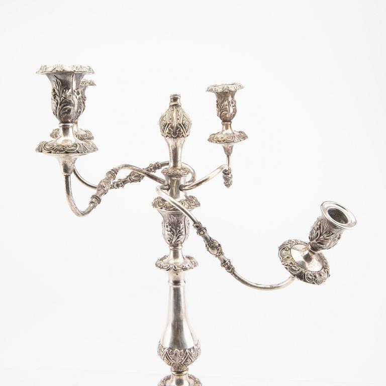 A pair of Ne Rococo epns candelabras mid 1800s.