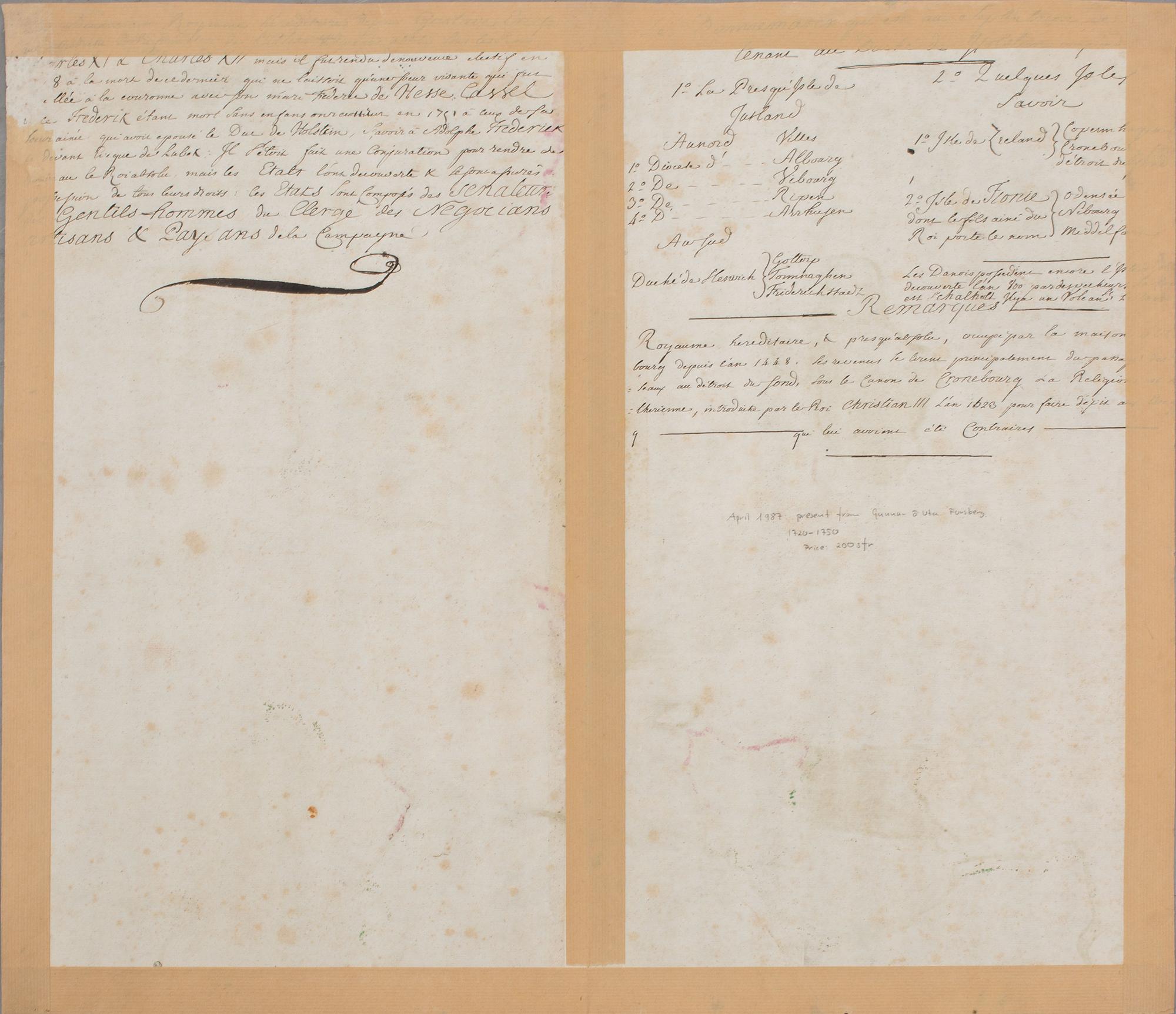 KARTA Regni Daniae, Johan Homann 1700-tal, handkolorerat kopparstick.