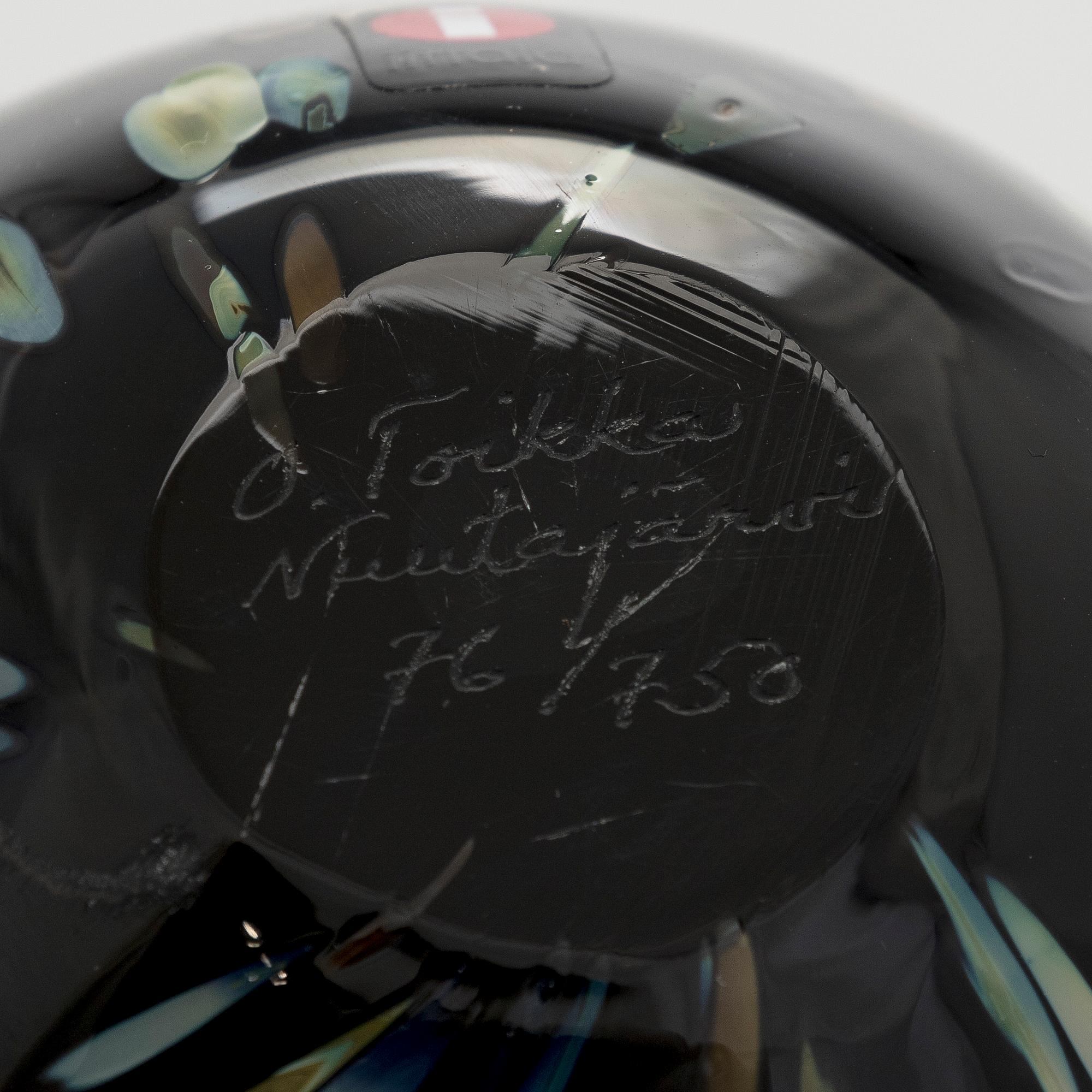 Oiva Toikka, An annual glas bird, "Wildwood cuckoo" and egg, signed O. Toikka Nuutajärvi 2003.