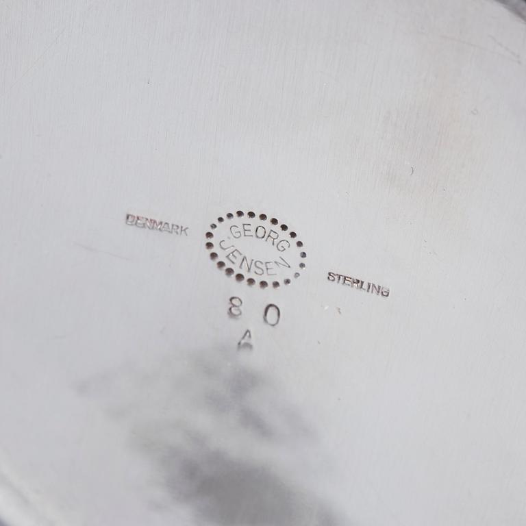 GEORG JENSEN, kaffeservis, 3 delar, sterlingsilver. Köpenhamn, Danmark, efter 1945, design nr 80.