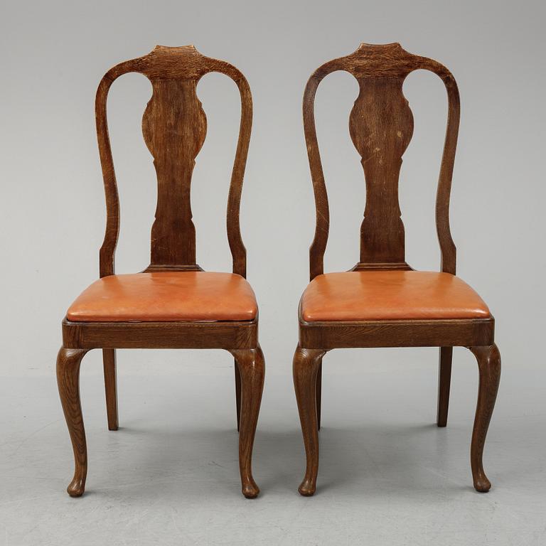 A set of six early 20th century  rococo-style chairs.