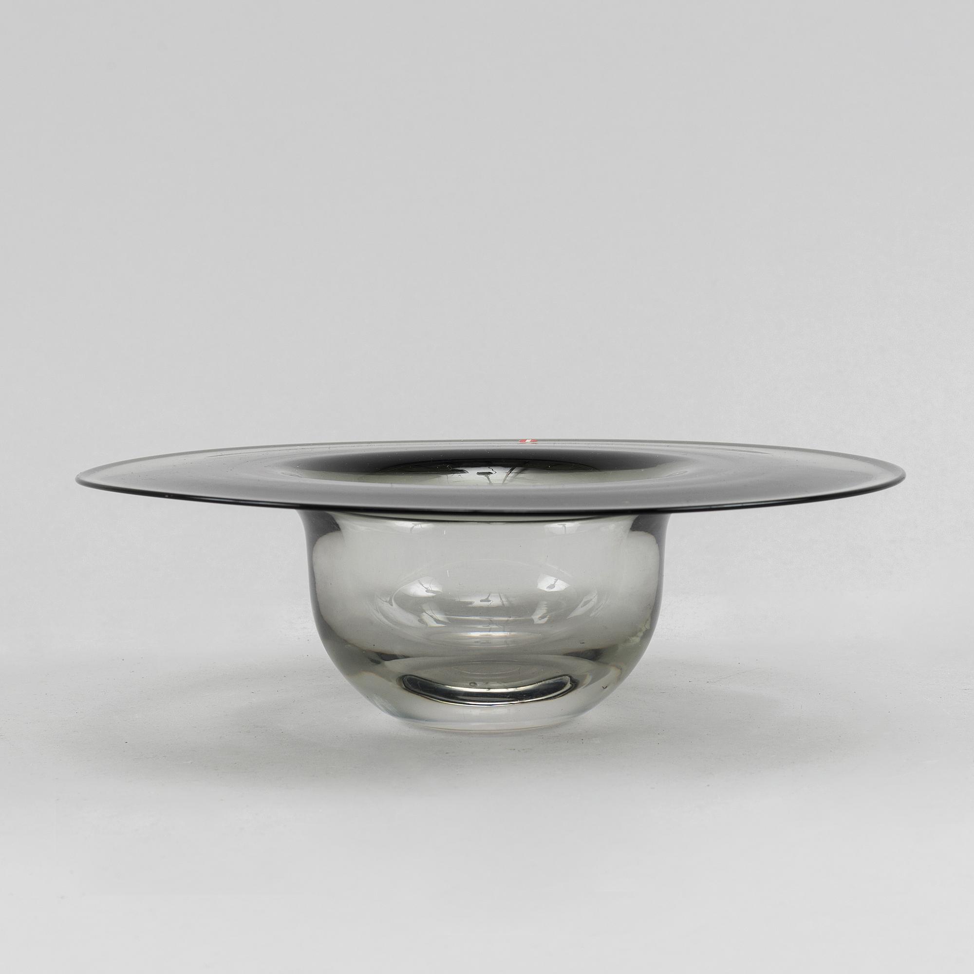 Timo Sarpaneva, a 'Cardinal's hat' glass bowl, Iittala, signed and dated -57.