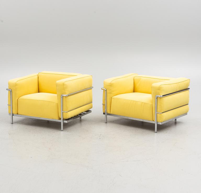 Le Corbusier & Charlotte Perriand, armchairs, a pair, "LC 2", Cassina.