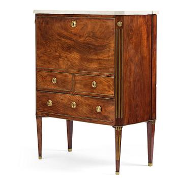 7. A late Gustavian mahogany secretaire, Stockholm, late 18th century.