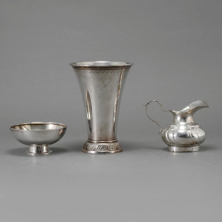 PARTI SILVER, 3 delar, mestadels Stockholm, 1900-talets första hälft, vikt 471 g.