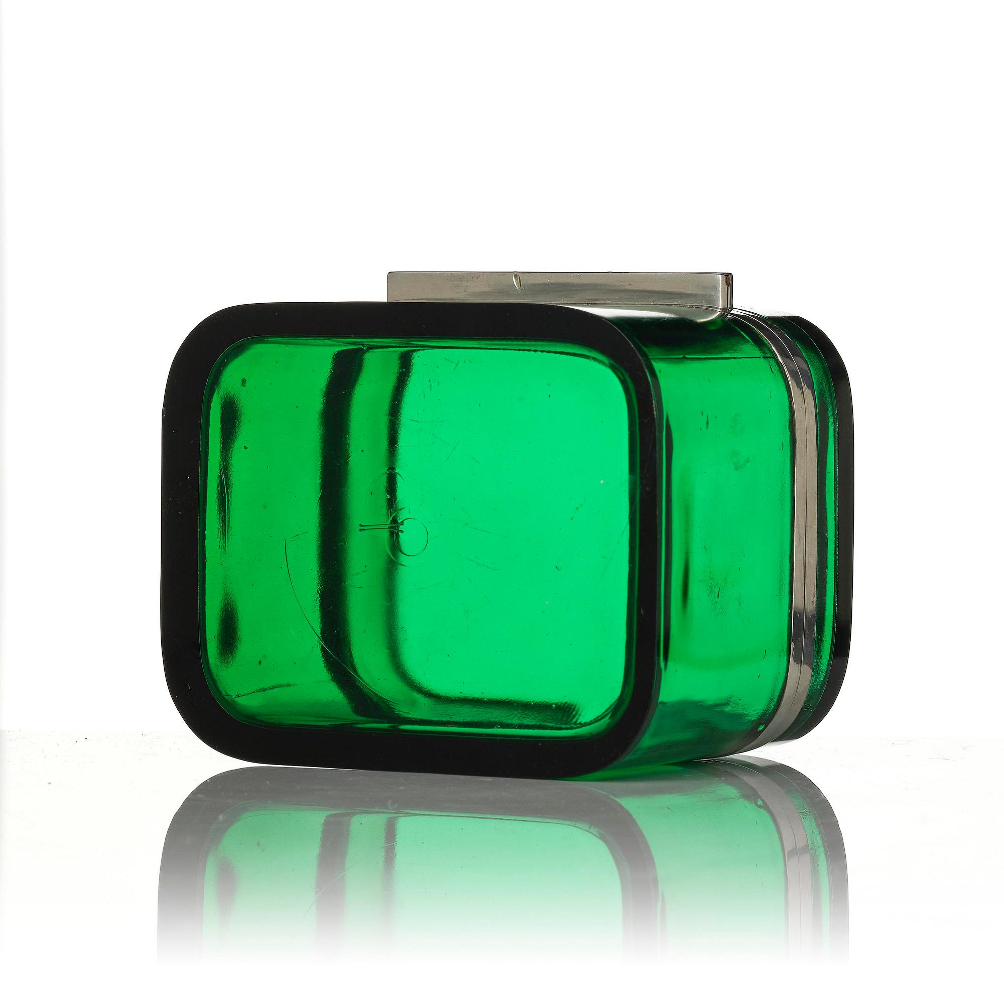 Josef Frank, a pewter mounted green-tinted glass box, Firma Svenskt Tenn.