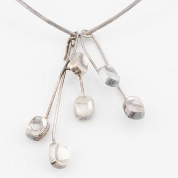 Bent Knudsen, neck ring with three pendants, sterling silver, Denmark.