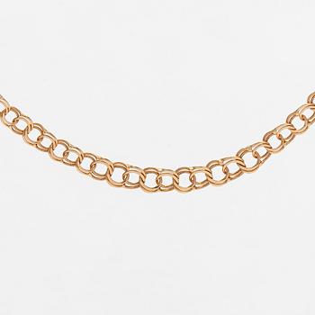 A 14K gold Bismarck necklace and bracelet.